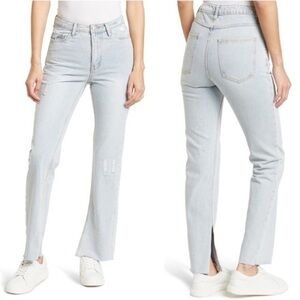 AVEC LES FILLES STRAIGHT LEG JEANS W/ SLIT HEM JEANS